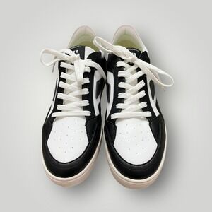 Thousand Fell Women Retro Court Sneakers 8.5 Retro Black White Leather Lace Up